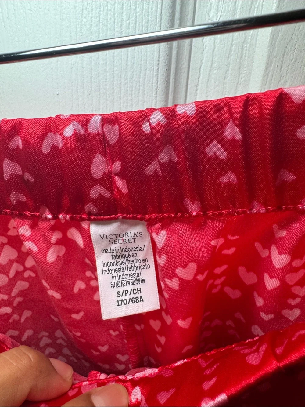 Victoria's Secret Satin Heart Print Shortie PJ Set - Small